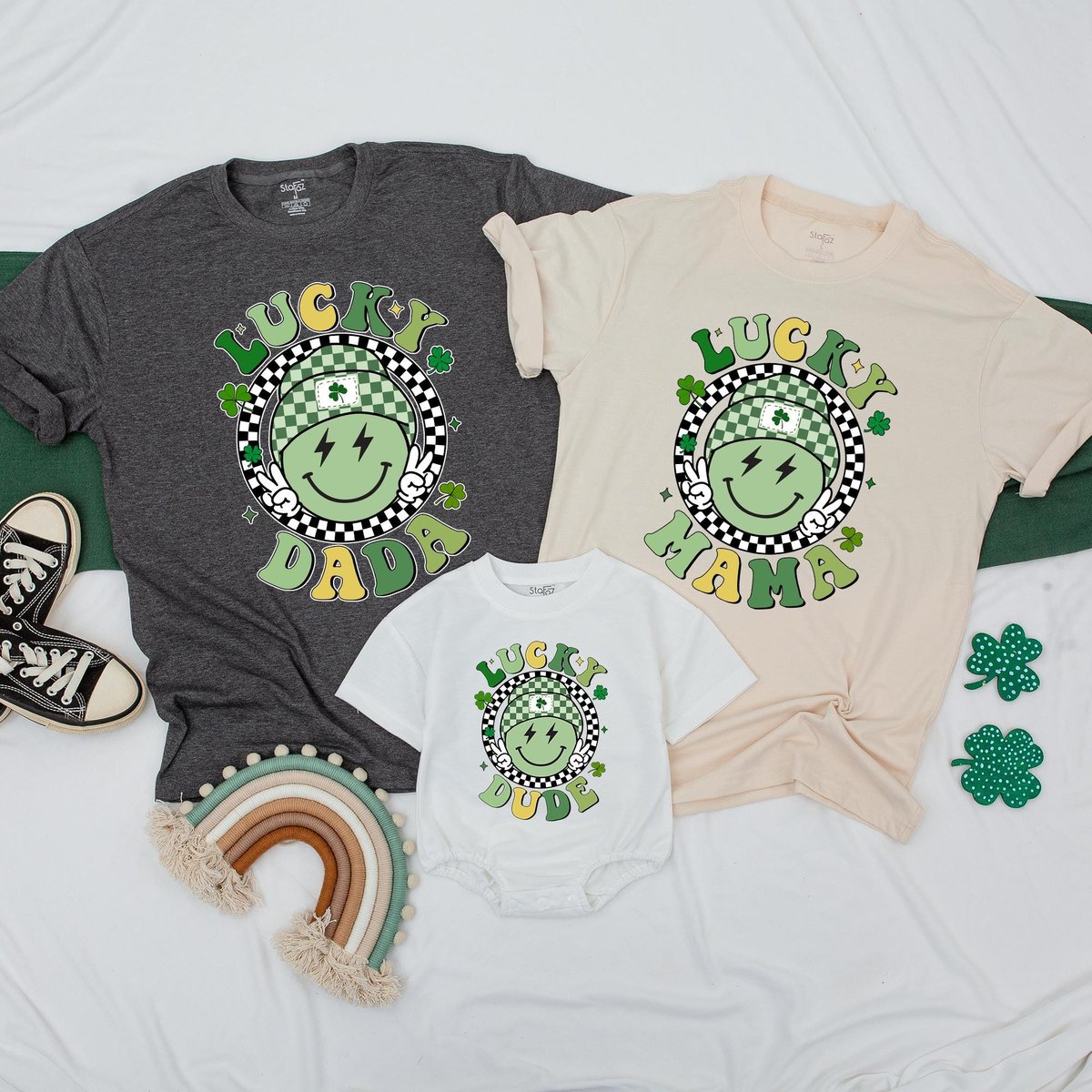 Retro Lucky Family Matching Shirts One Lucky Dude Mommy and Me Outfit St.Patricks Day Gift Toddler S 185
