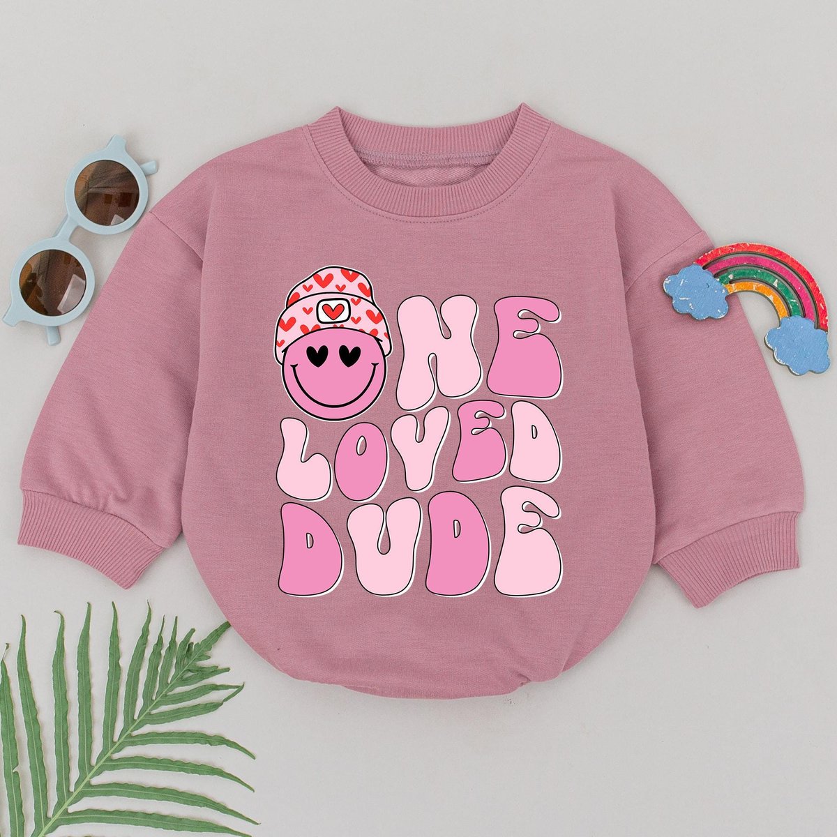 Retro One Loved Dude Romper Valentine Baby Romper 1st Valentines For Girl Little Valentine Kids Vale