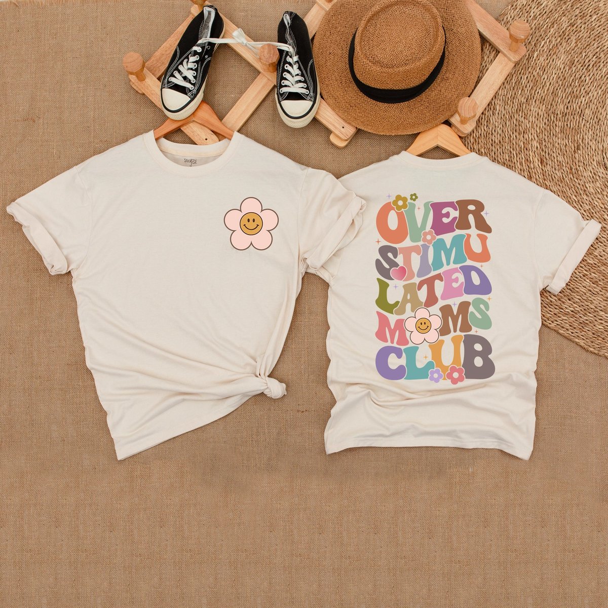 Retro Overstimulated Moms Club T shirt Beach ShirtWeekend Lake Shirt Funny Graphic Tee Graphic Tee T