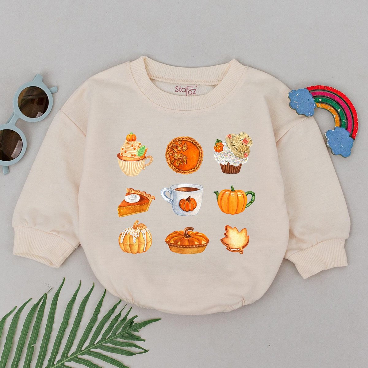 Retro Pumpkin Thanksgiving Romper Fall Baby Outfits Baby Shower Gift Pumpkin Spice Outfit Newborn fo