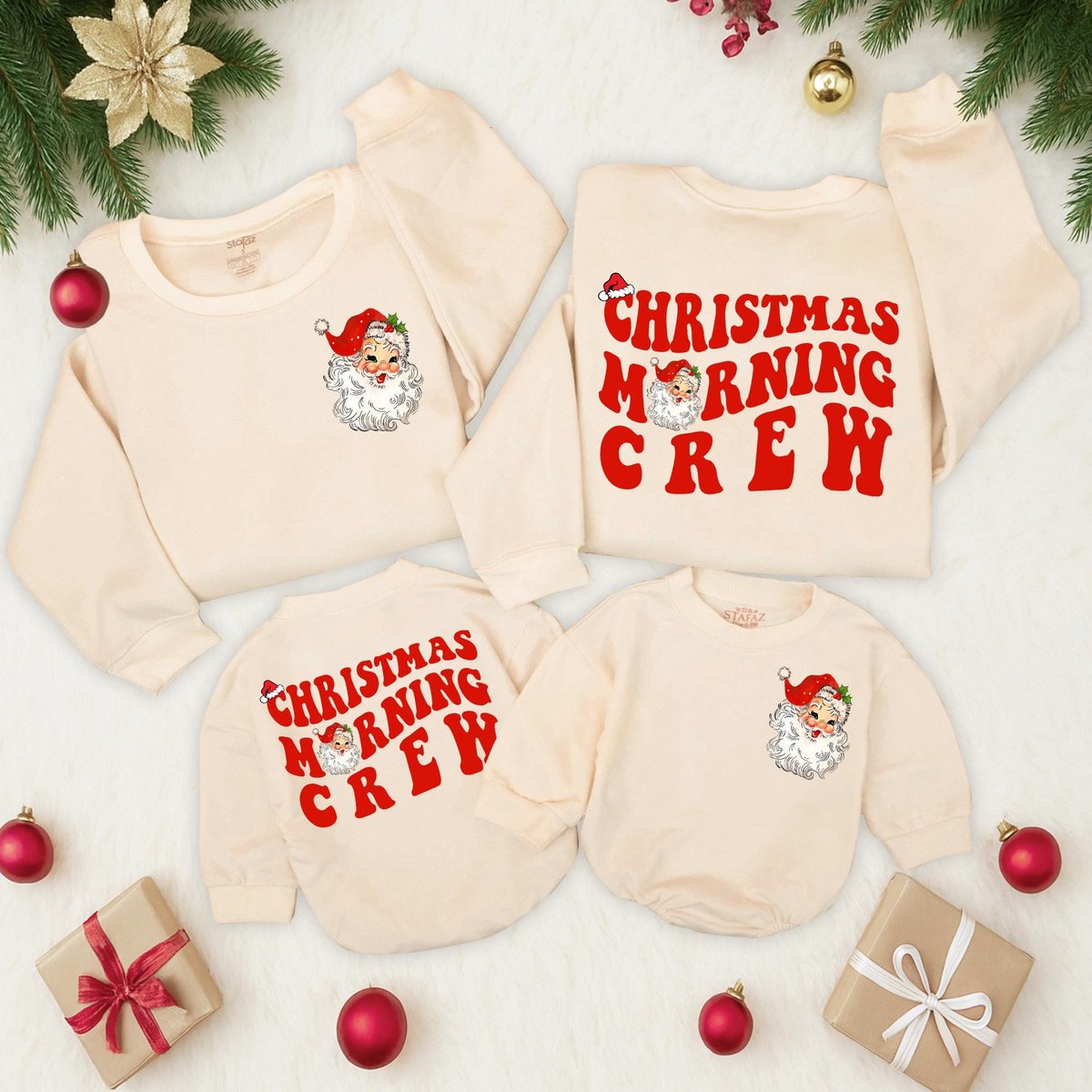 Retro Santa Christmas Sweatshirt Vintage Graphic Holiday Toddler Outfit 2 Sided sweater Christmas Mo 436