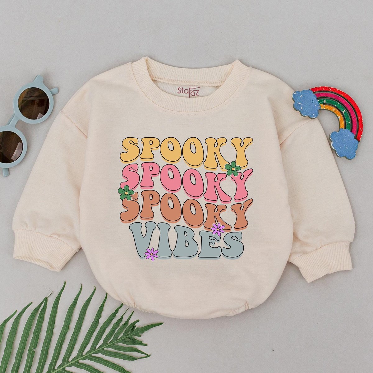 Retro Spooky Season Baby Romper First Halloween Romper Baby Shower Gift Baby Boo Outfits Newborn for