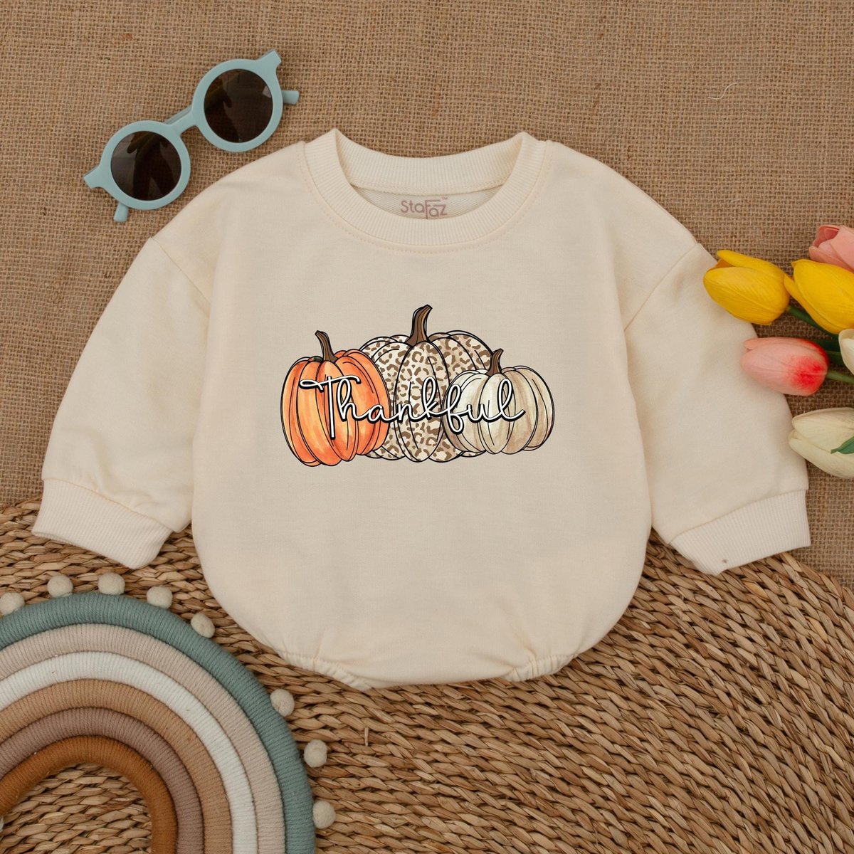 Retro Thankful Pumpkin Baby Romper My First Thanksgiving Bodysuit Baby Thanksgiving Outfit Thanksgiv 179