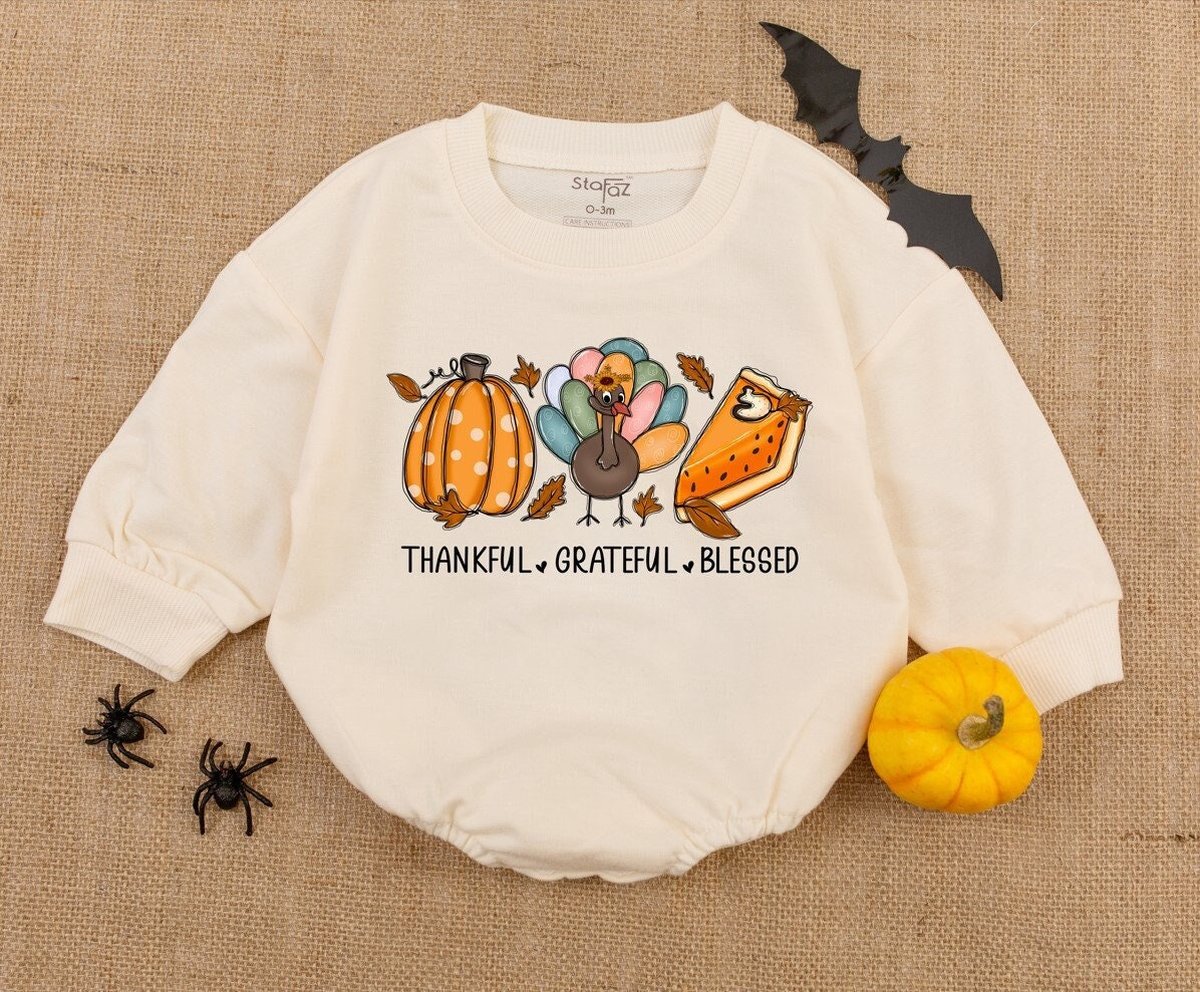 Retro Thanksgiving Bodysuit Autumn Baby Romper  Fall Baby  First Thanksgiving  Gender Reveal Fa