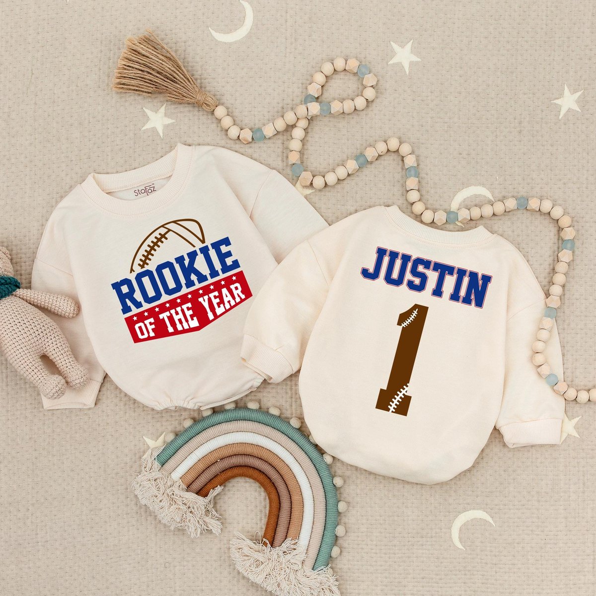 Rookie Of The Year Birthday Football Baby Romper Football Birthday Baby Bodysuit Sports Birthday Bod