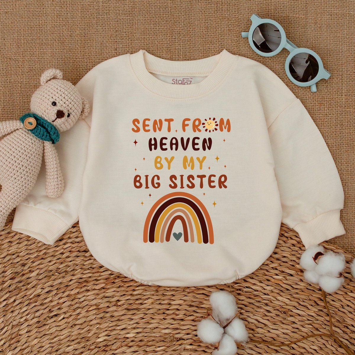 Sent From Heaven By My Big Sister Romper Guardian Angel Bodysuit Sibling Newborn Bubble Romper Comin 170