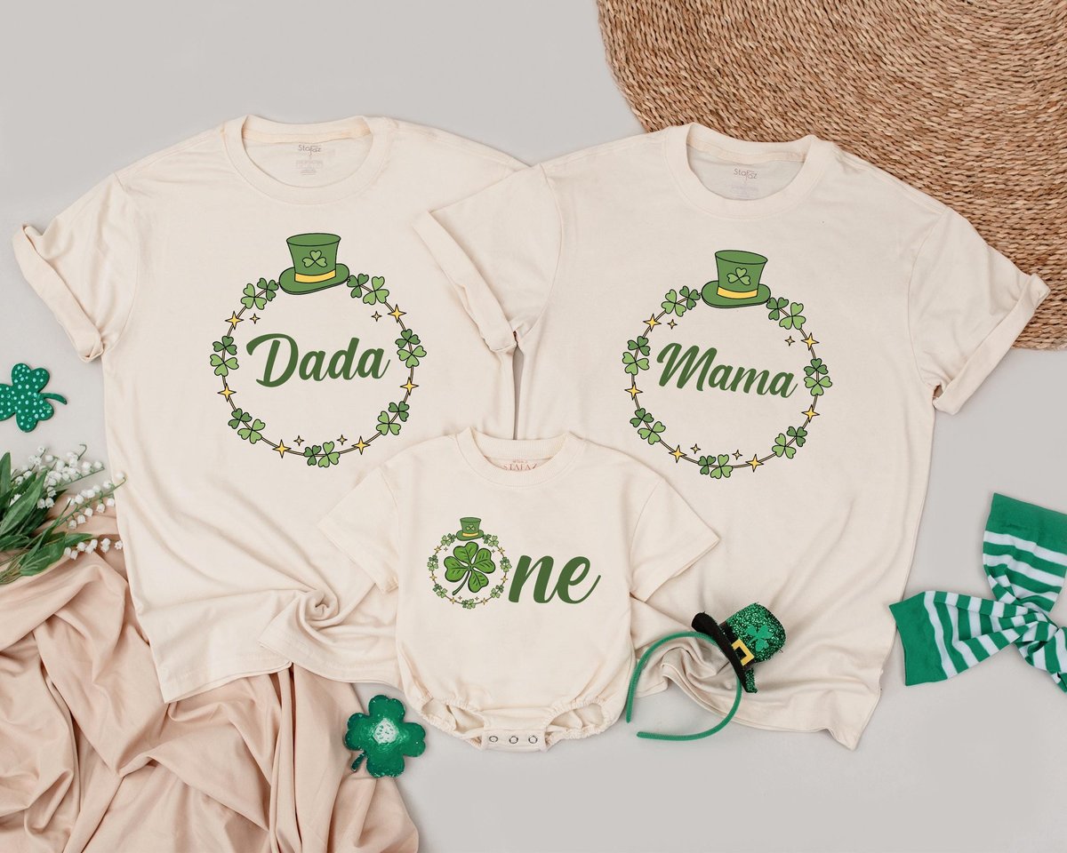 Shamrock One Birthday Shirts Lucky 1st Birthday Outfit St Patricks Day Gift Saint Patricks Day Birth 187