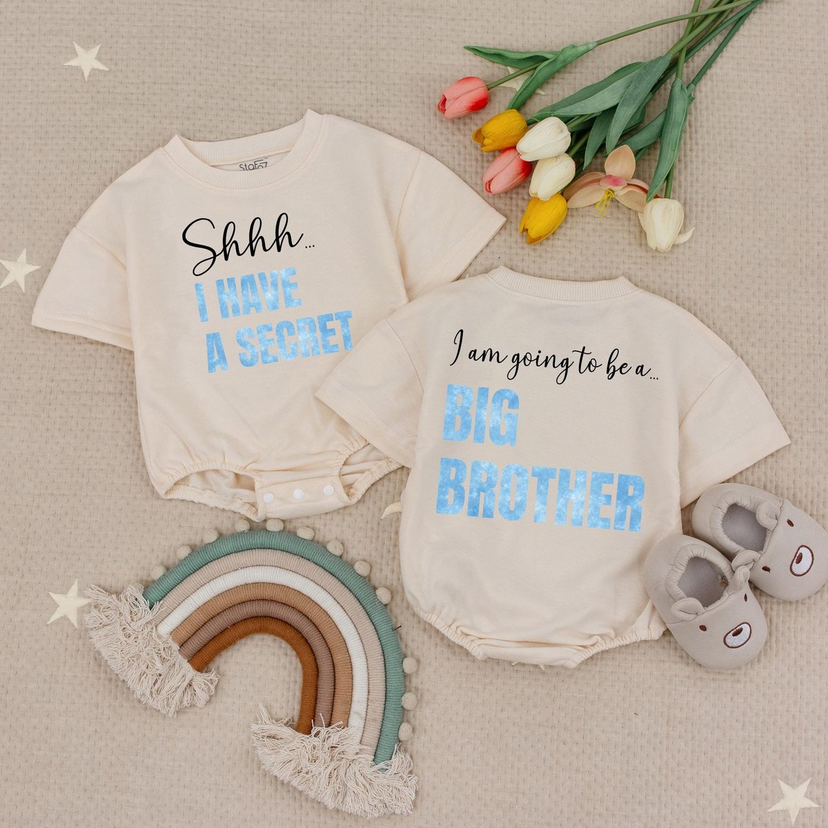 Shhh ... I Have A Secret I'm Going To Be A Big Brother Bubble Romper Promoted To Big Brother Front