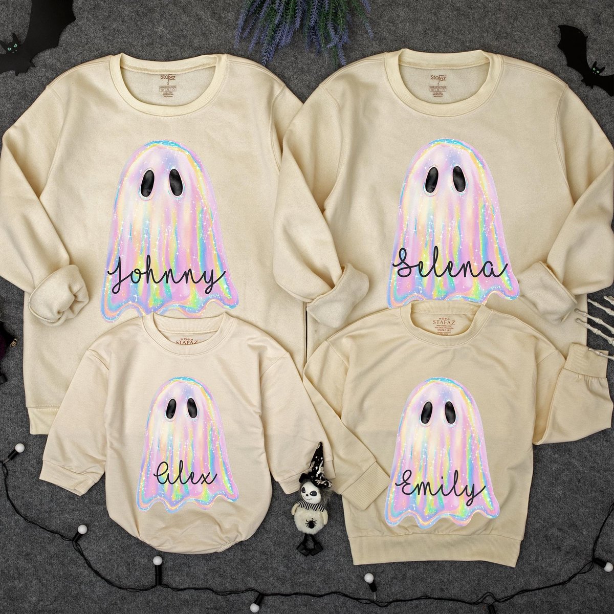 Shimmering Ghost Sweatshirt Iridescent Ghost Crewneck Cute Ghost Sweatshirt Glitter Ghost Toddler sw 436