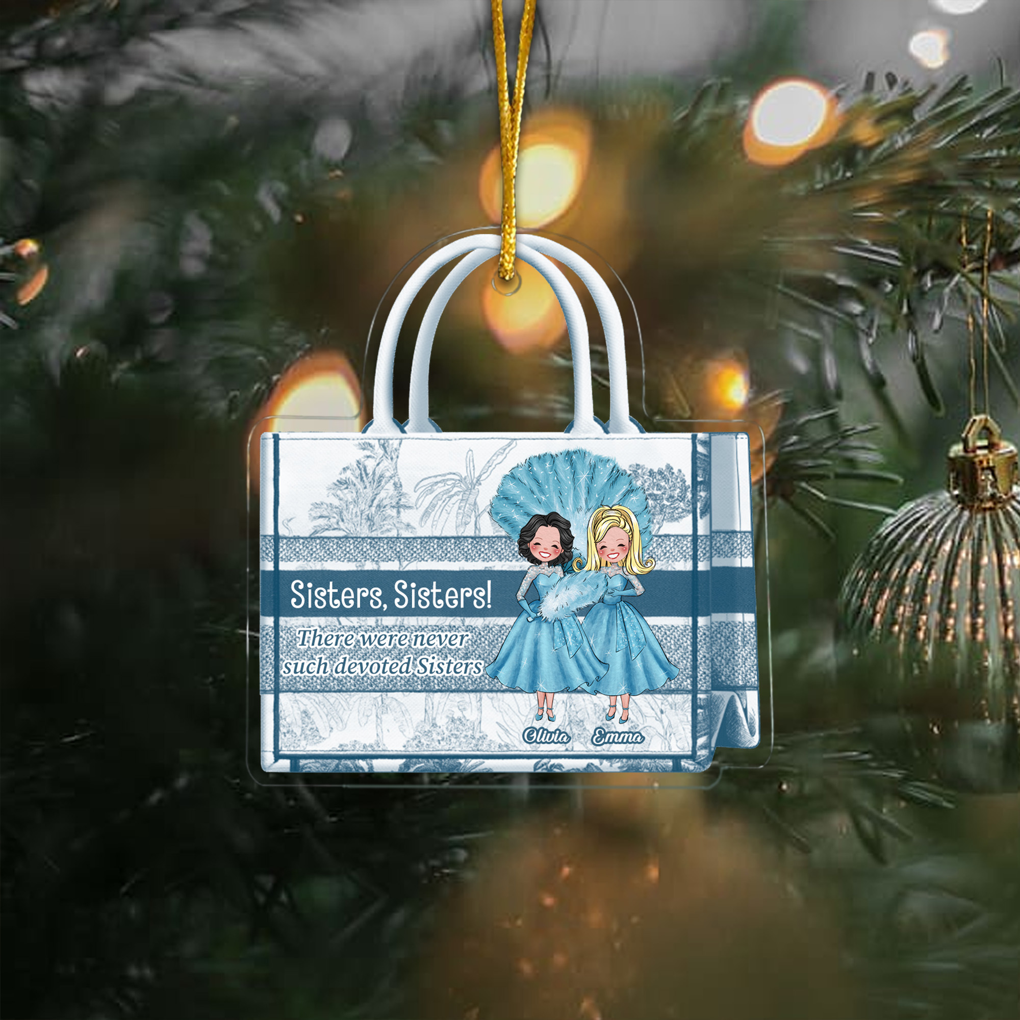Personalized Sisters, Sisters Bag Ornament - Acrylic Devoted Sisters Christmas Gift for Women-ASO-6VSN7