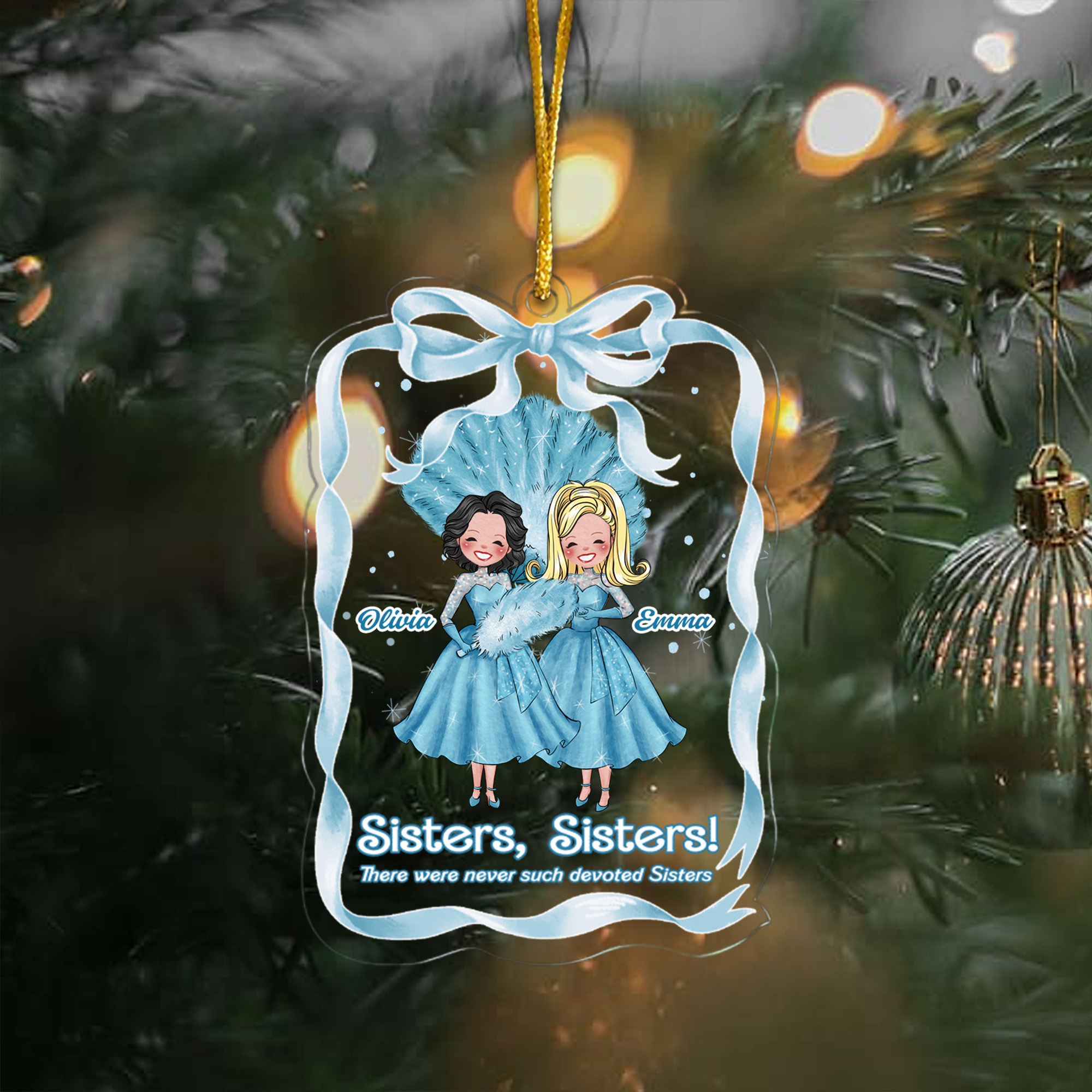Personalized Sisters, Sisters Ornament - Acrylic Devoted Sisters Christmas Gift for Women-ASO-G03DG