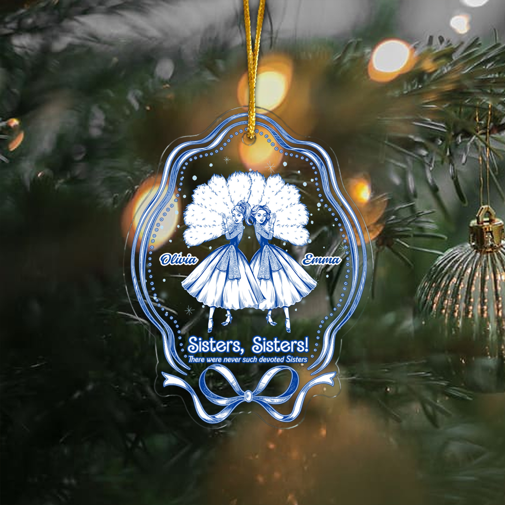 Personalized Sisters Sisters Ornament  Acrylic Vintage Plaque  Christmas Gift for Sisters  Best Friends 2025-ASO-EWZOC