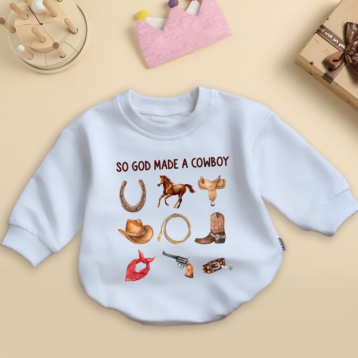 So God Made A Cowboy Infant Bodysuit Country Western Baby Bodysuit Wild West Baby Shower Gift Countr 436
