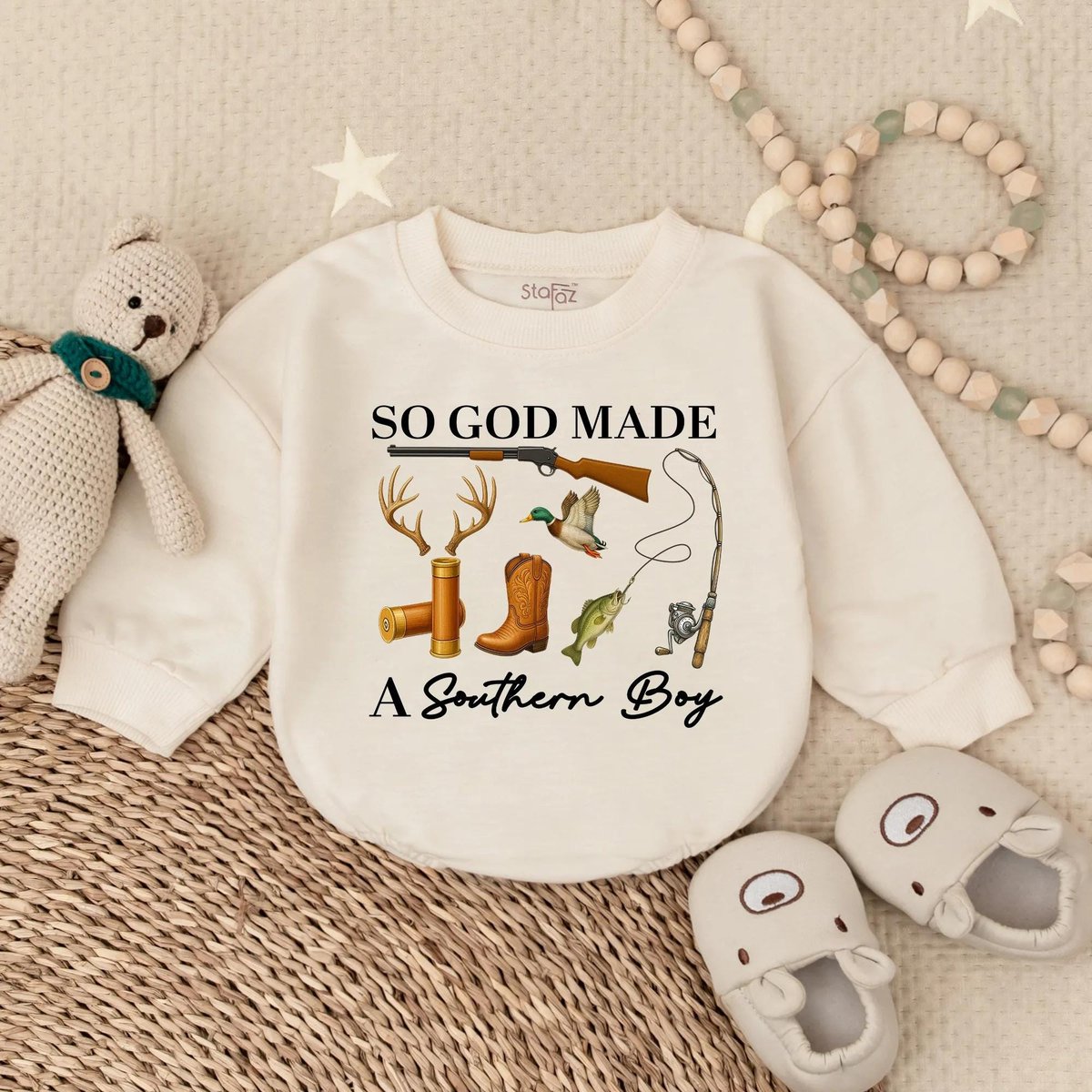 So God Made A Southern Boy Baby Romper Hunting Baby Bodysuit Baby Shower Gift Baby Boy Clothes Ducks