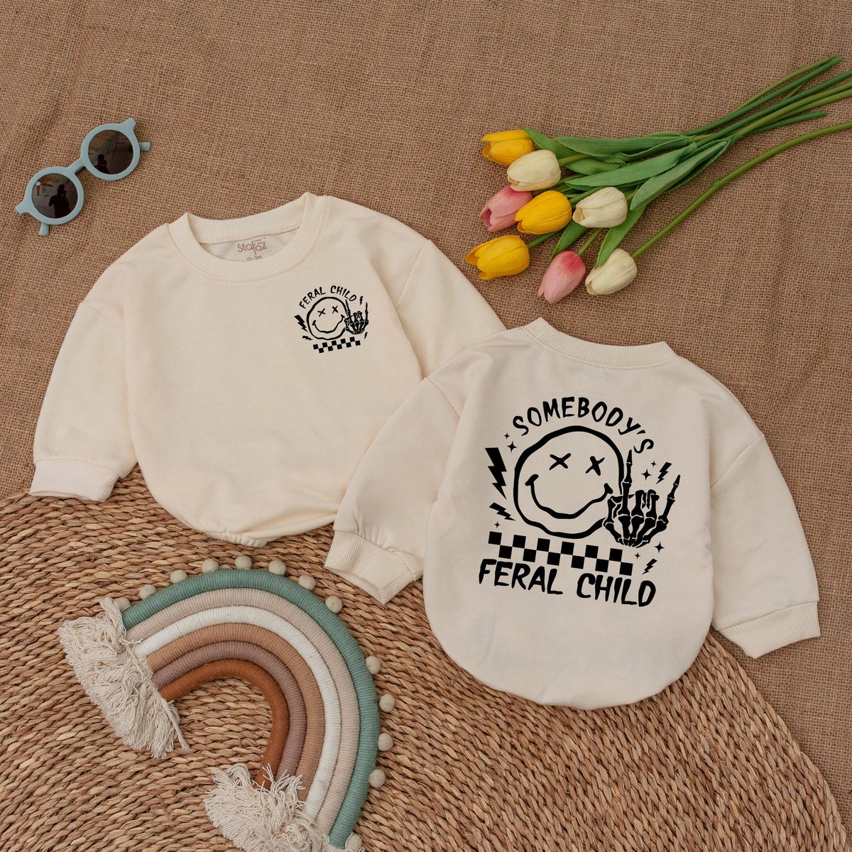 Somebody's Feral Child Romper Funny Kids Bodysuit Feral Child Funny Child Shirt Trendy Kid Shirt Un 175