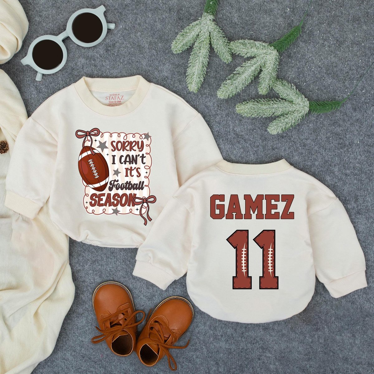 Sorry I can't It's Football Season Baby Romper Funny Football Mom Game Day Clothes Baby Boy Clothe 433