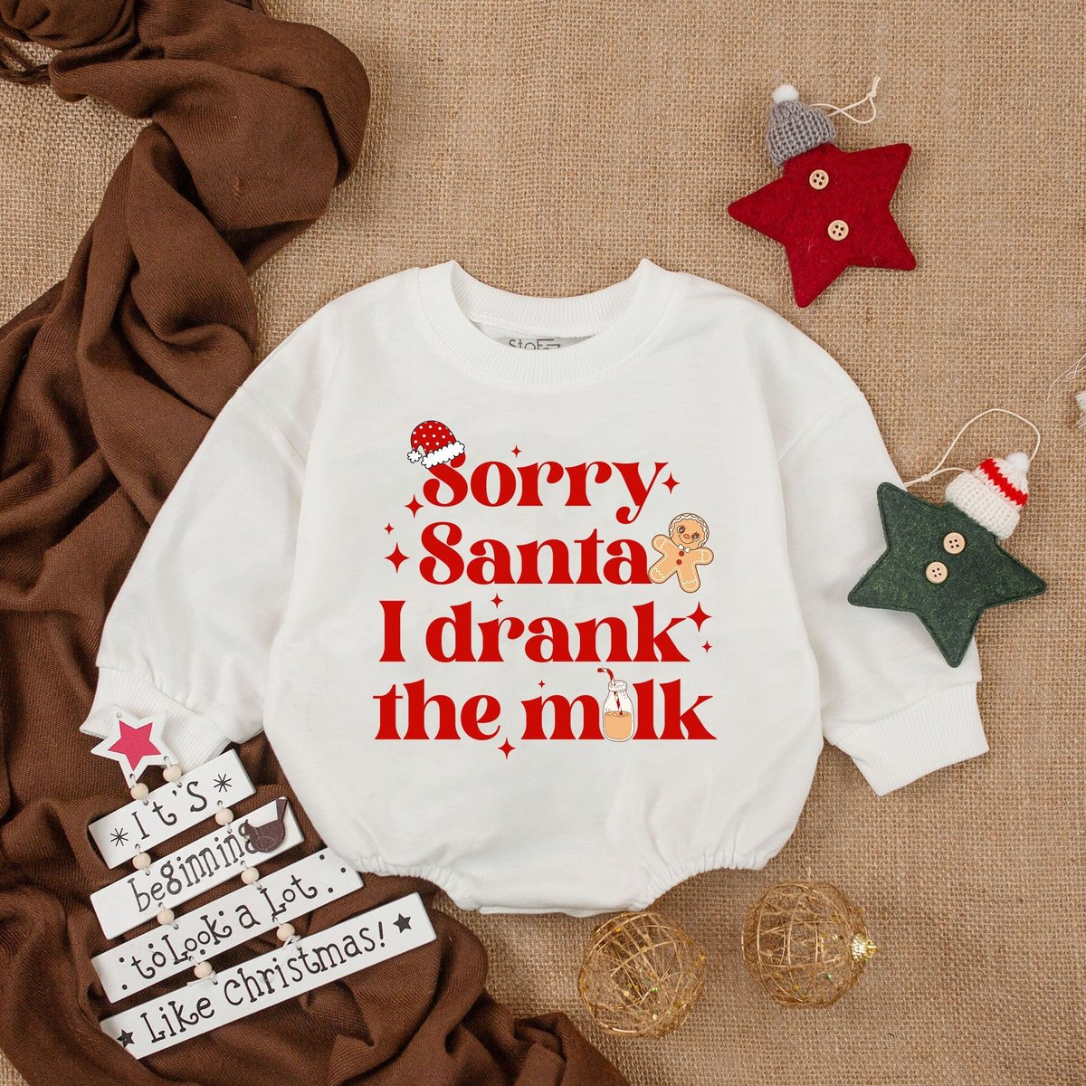 Sorry Santa I Drank The Milk Baby Romper Baby Cozy Clothes Christmas Bodysuit Baby Outfit Long Sleev