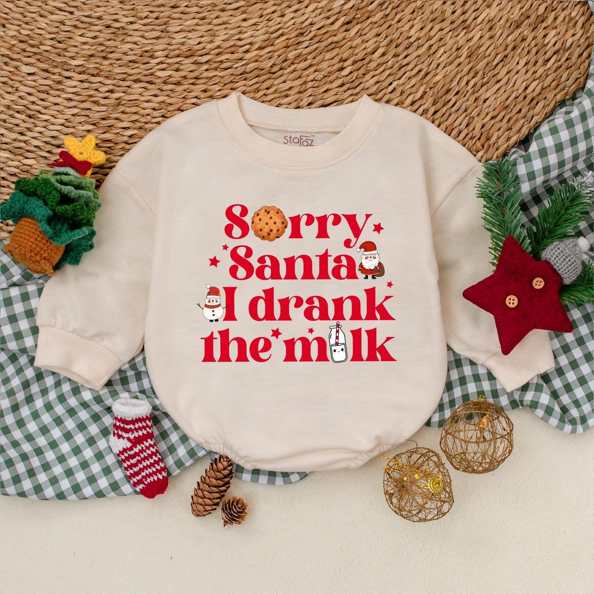 Sorry Santa I Drank The Milk Baby Romper Christmas Baby Bodysuit Winter Baby Clothes First Christmas 176