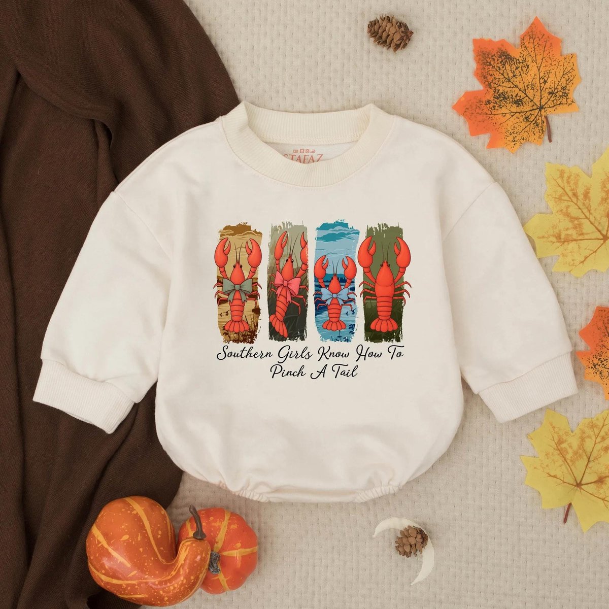 Southern Girls Know How To Pinch A Tail Bubble Romper Funny Crawfish Outfit Country Baby Clothes Tod