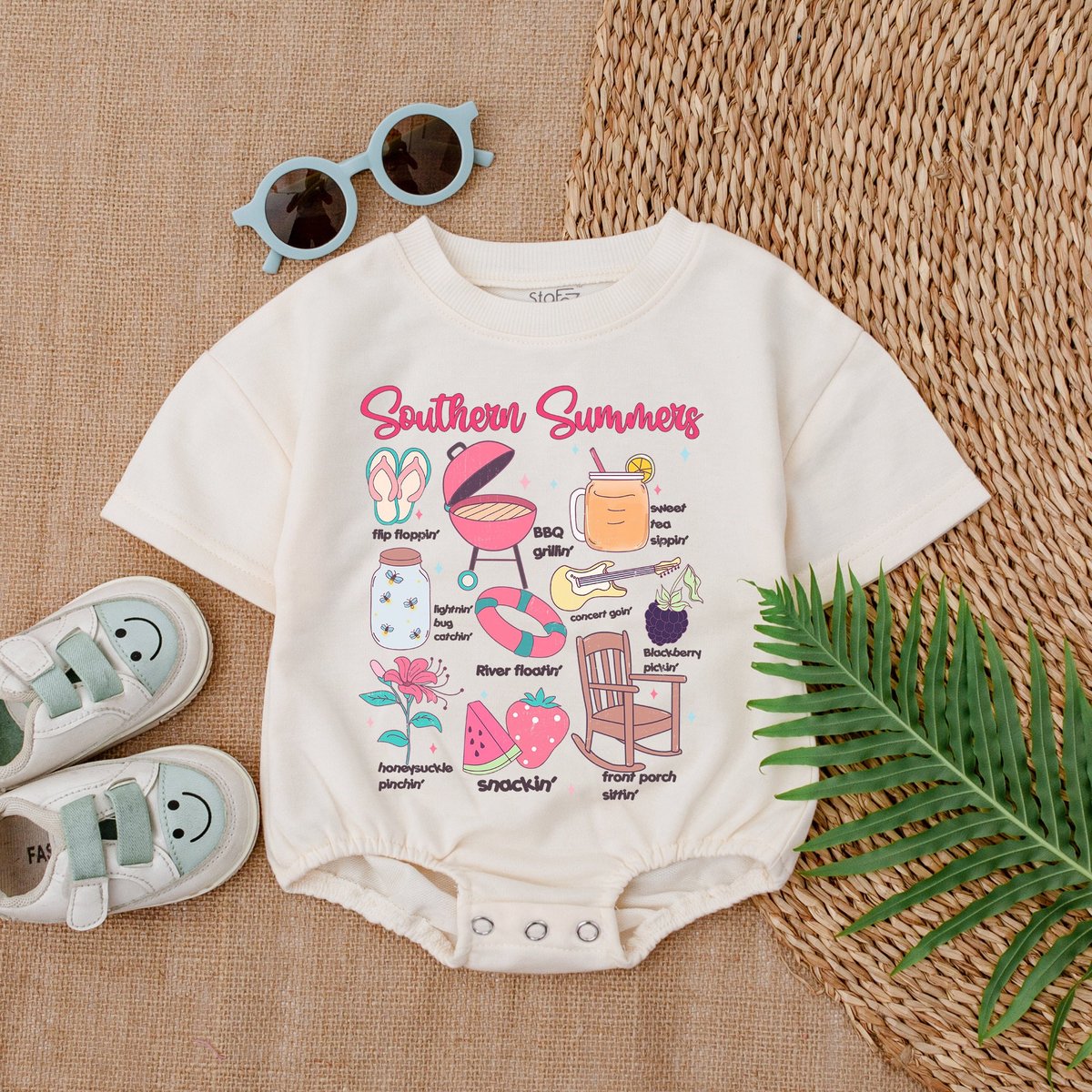 Southern Summers Baby Girl Bubble Romper Baby Shower Gift Romper for Baby Girl Baby Girl Outfit Gift