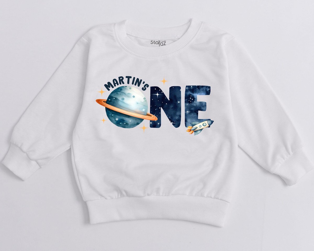 Space One Birthday Sweatshirt First Trip Around The Sun 1st Birthday Boy One Candle Outfits Newborn