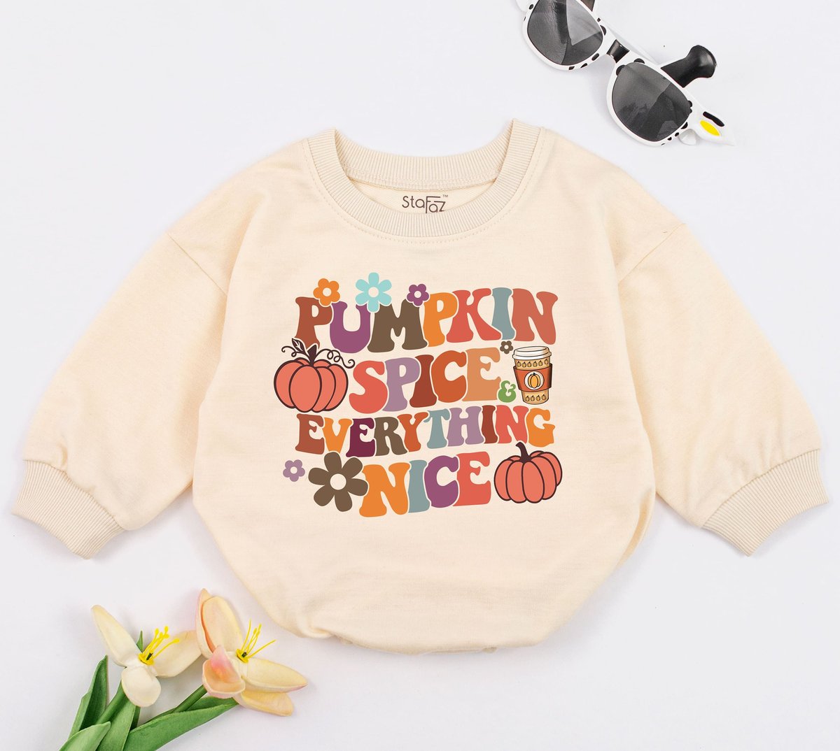 Spice Girl Romper Pumpkin Spice Bodysuit Retro Fall Bodysuit Cute Baby Outfit Fall Baby Clothes Pump 151