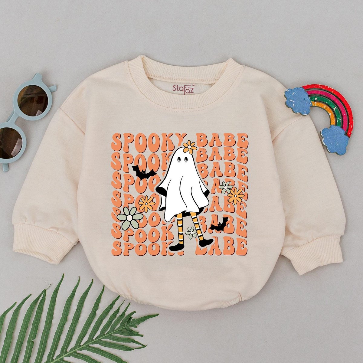 Spooky Babe Romper First Halloween Baby Ghost Romper Baby Shower Gift Baby Boo Outfits Newborn for G