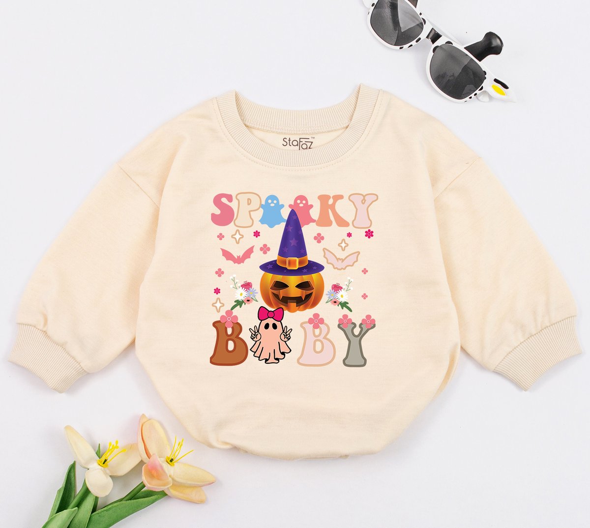 Spooky Baby Baby Romper Fall Vibes Baby Bodysuit New Baby Gift Cute Halloween Clothes Gift for Baby 153