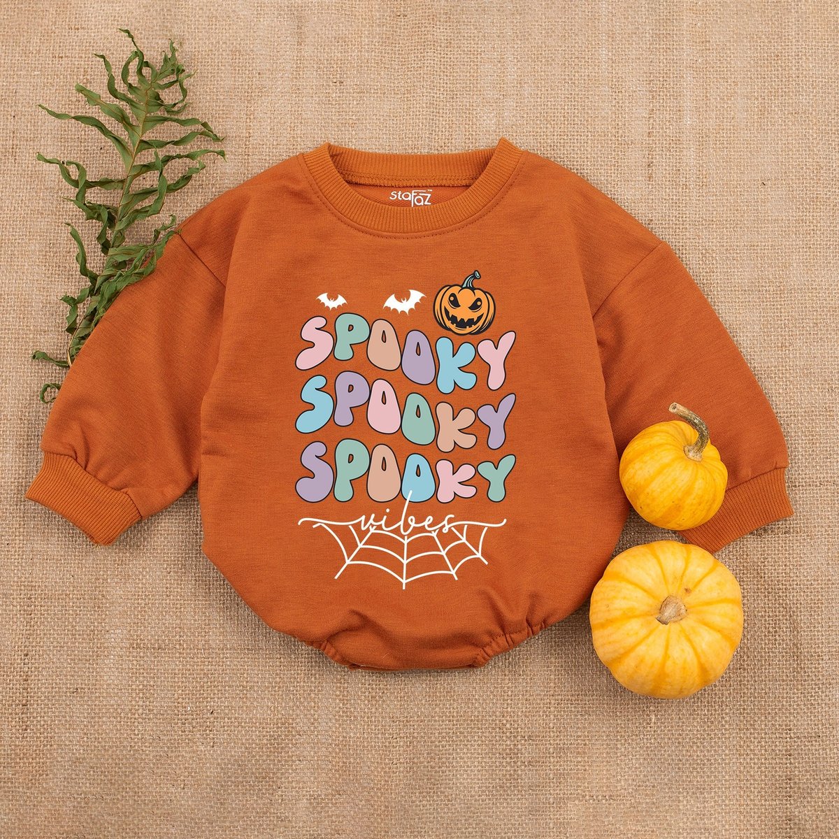 Spooky Baby Romper  Retro Halloween Baby Clothes Halloween Baby Clothes Halloween Baby Clothes Fir