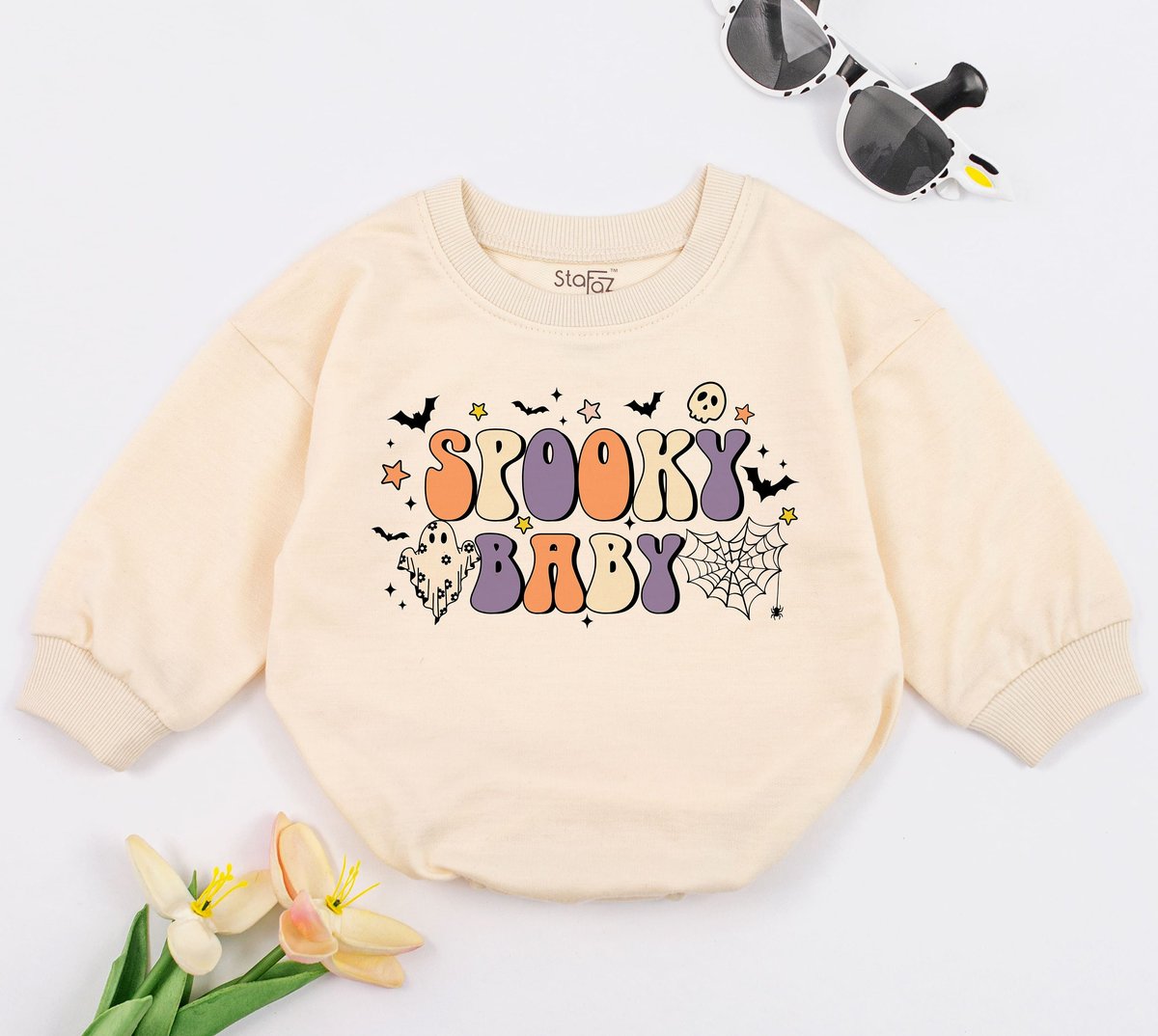 Spooky Baby Romper Retro Halloween Bodysuit Halloween Baby Outfit Baby Clothes Holiday Season Baby S 149