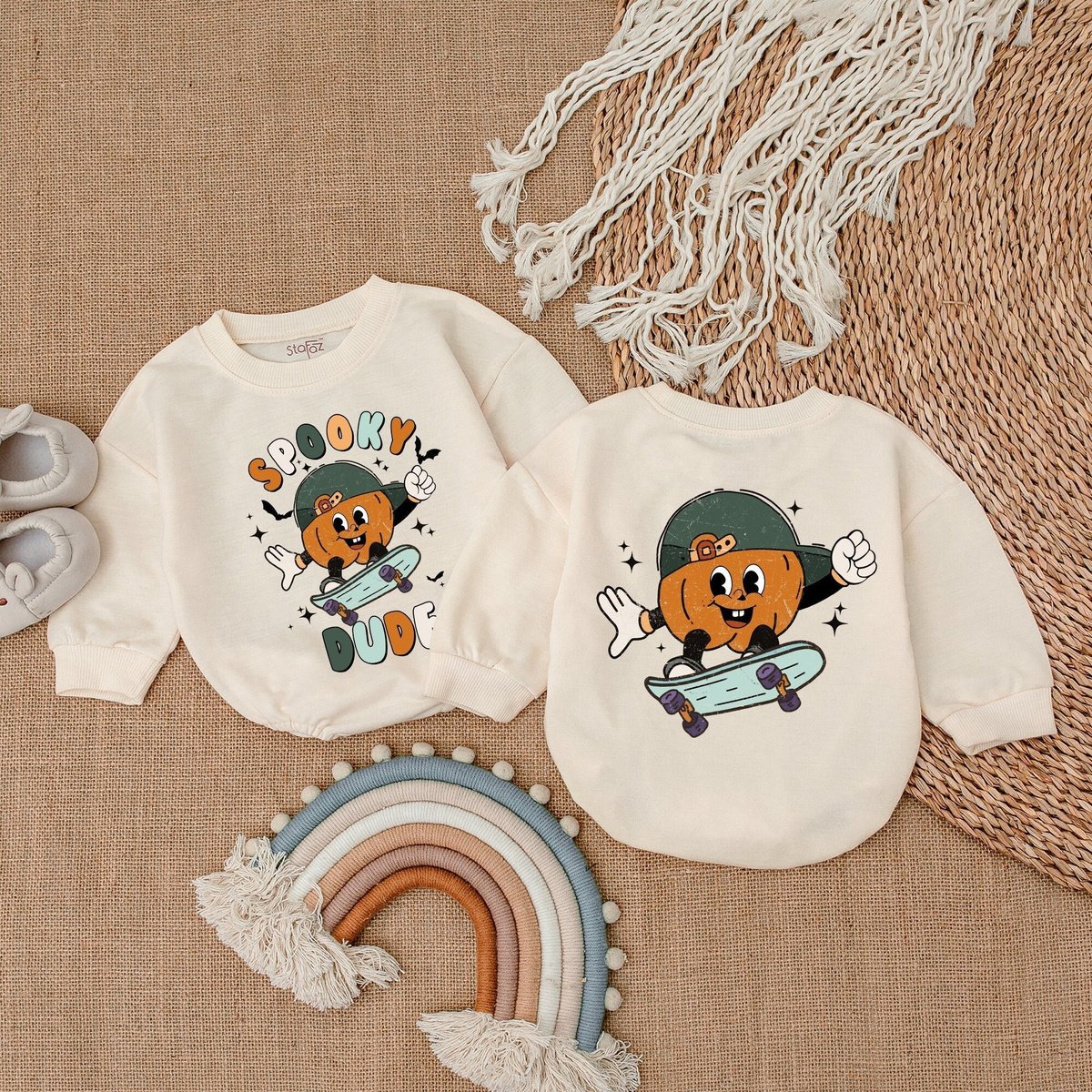 Spooky Dude Baby Clothes Retro Boy Bodysuit Cute Halloween Baby Romper Halloween Baby Clothes Halloween