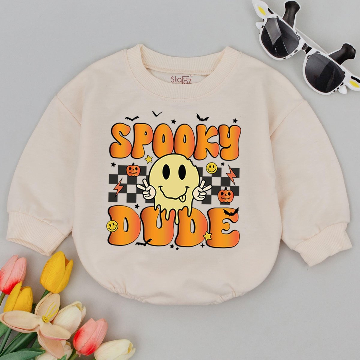 Spooky Dude Baby Romper 1st Halloween Baby Bodysuit Cute Fall Bodysuit Retro Halloween Gift Spooky S 176