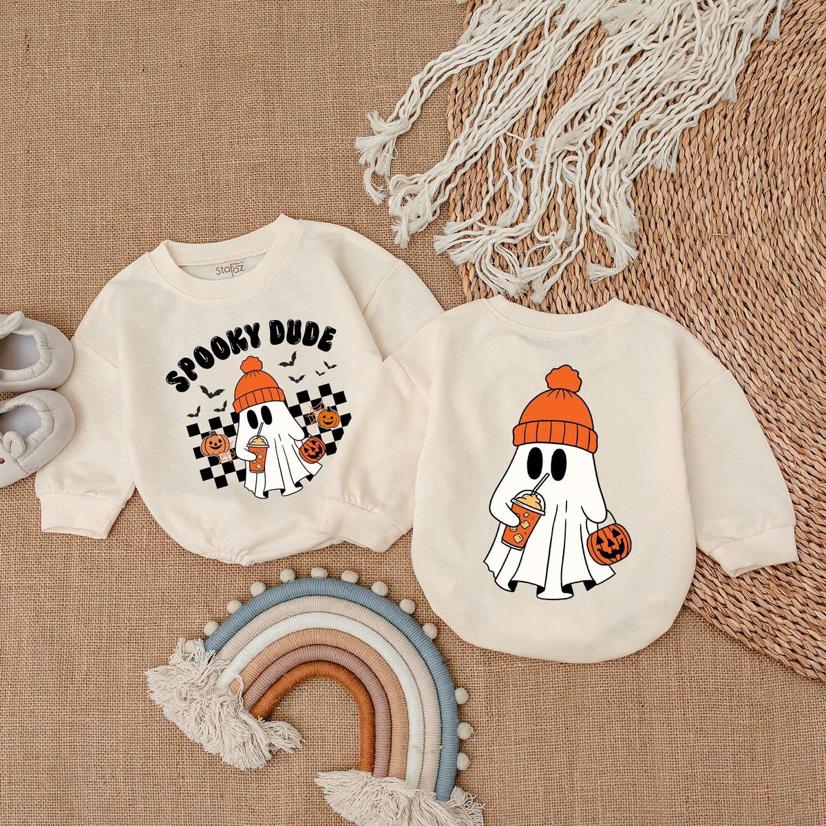 Spooky Dude Clothes Retro Ghost Bodysuit Cute Halloween Baby Romper Halloween Baby Clothes Halloween