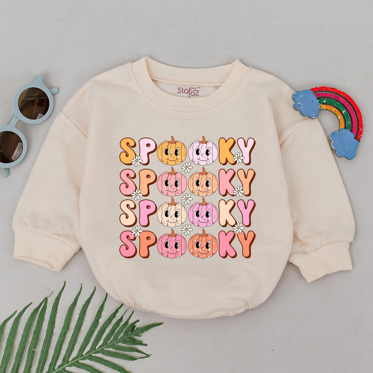 Spooky Dude Pumpkin Romper First Halloween Baby Romper Baby Shower Gift Baby Boo Outfits Newborn for