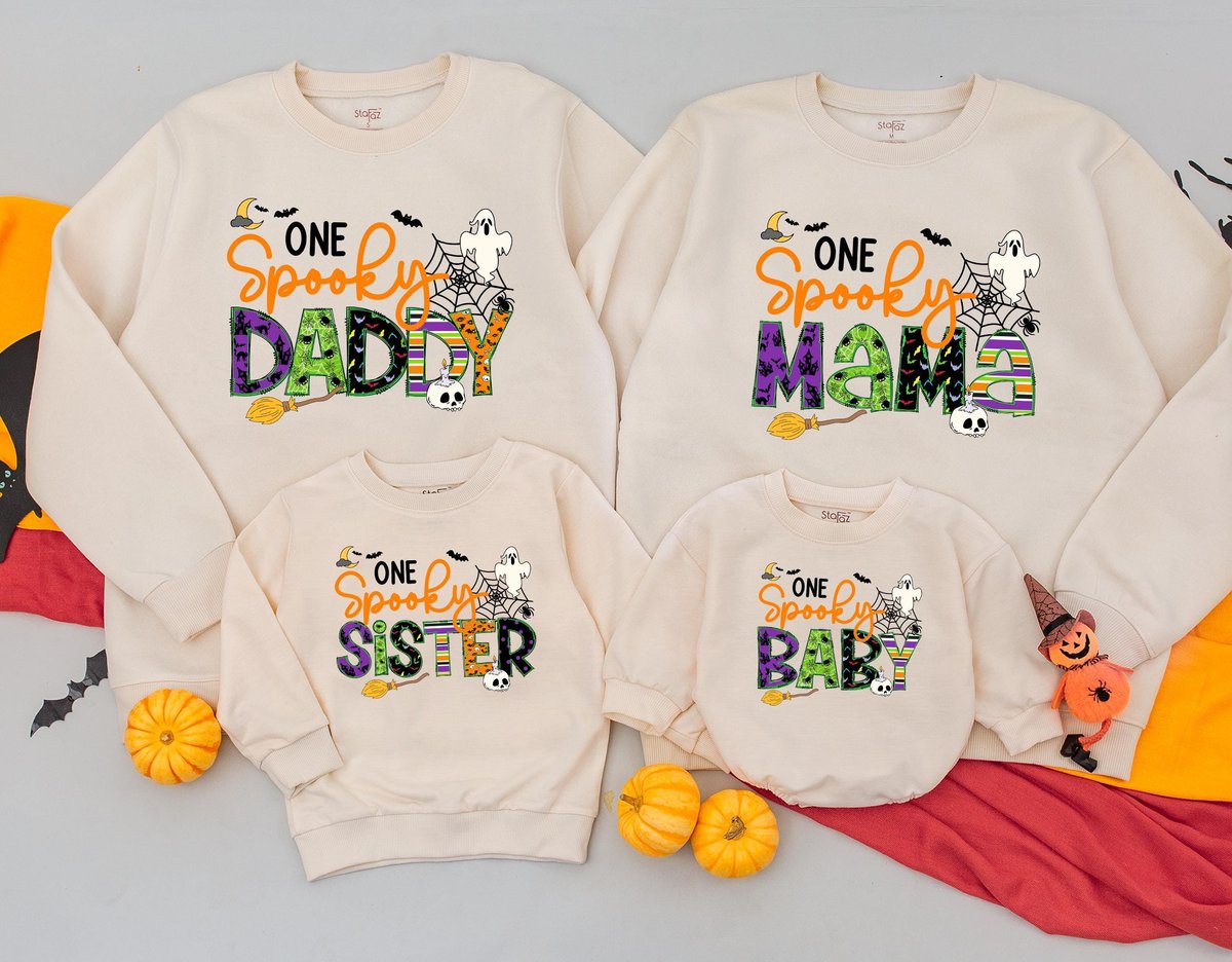 Spooky Family Matching Sweatshirts Halloween Family Outfits Halloween Kids Shirt Fall Mommy and Me o 436