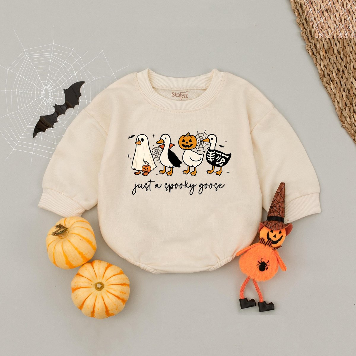 Spooky Goose Halloween Baby Romper Silly Goose Halloween Bubble Romper Spooky Goose Baby Boy Baby Fi