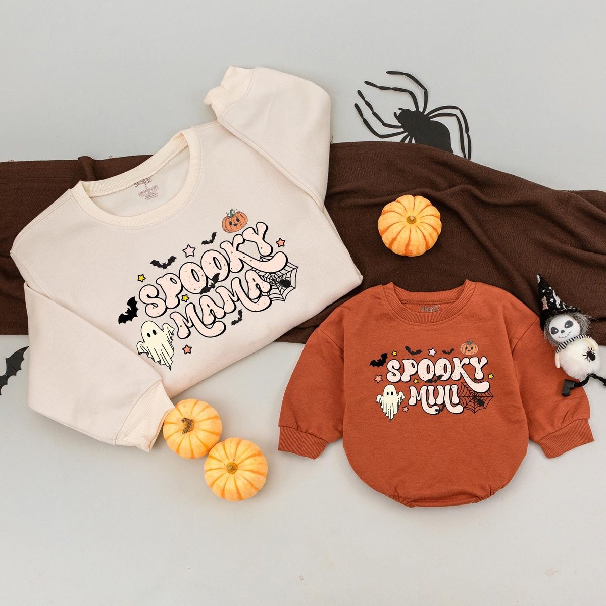 Spooky Mama and Mini Sweatshirt Mommy and Me Sweater Family Matching Spooky Season Gift Halloween Ma 176