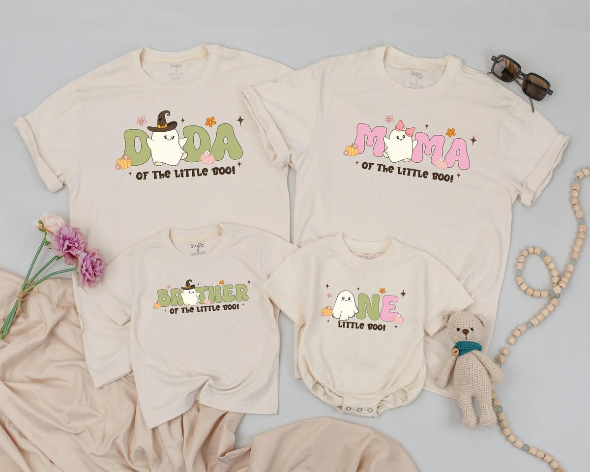 Spooky One Birthday Matching Family Shirts Halloween Birthday Outfit Little Boo Family T Shirts Baby 434