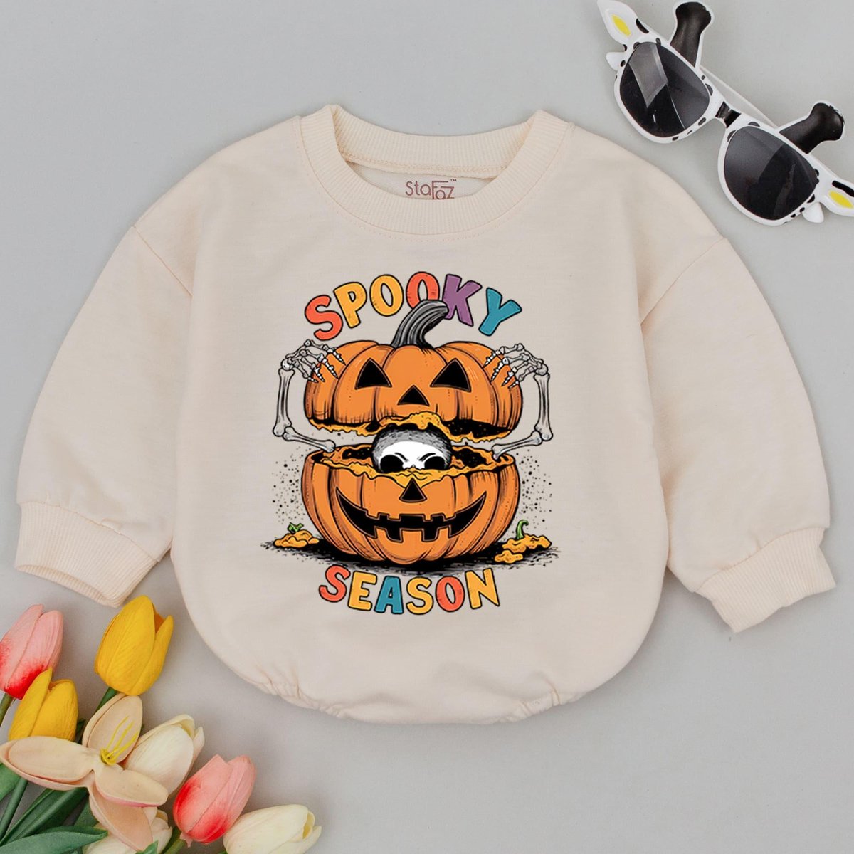 Spooky Season Baby Romper 1st Halloween Baby Bodysuit Cute Fall Bodysuit Pumpkin Baby Gift Pumpkin P 176