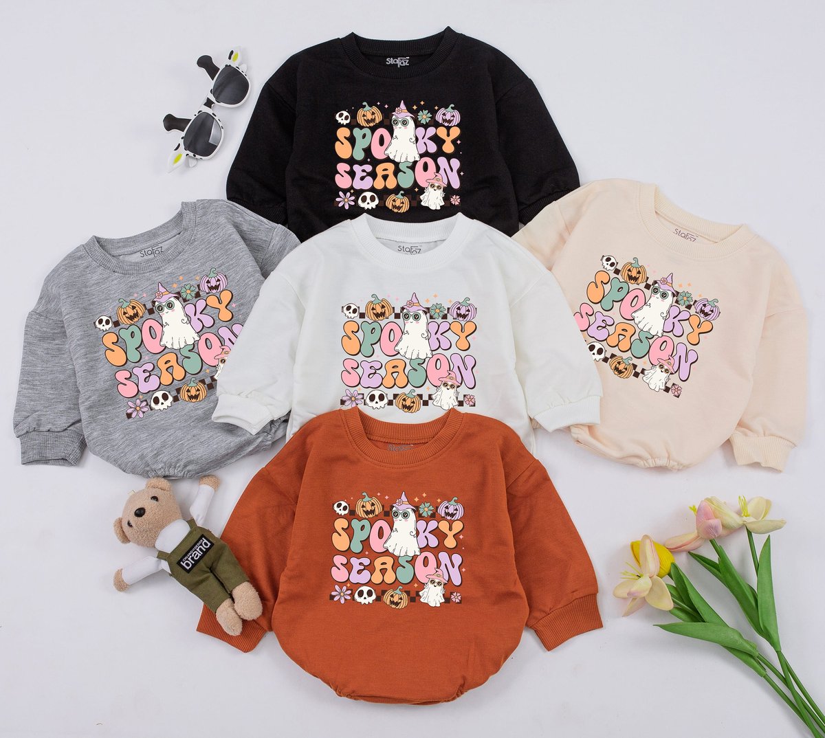 Spooky Season Baby Romper First Halloween Romper Halloween Outfit Baby Shower Gift Pumpkin Spice Gif 154