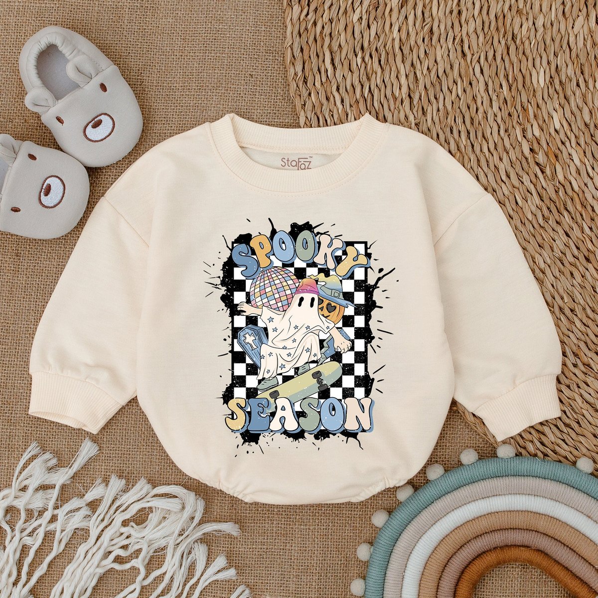 Spooky Season Halloween Bodysuit My First Halloween Baby Clothes Bubble Baby Romper Boy Clothes Ha