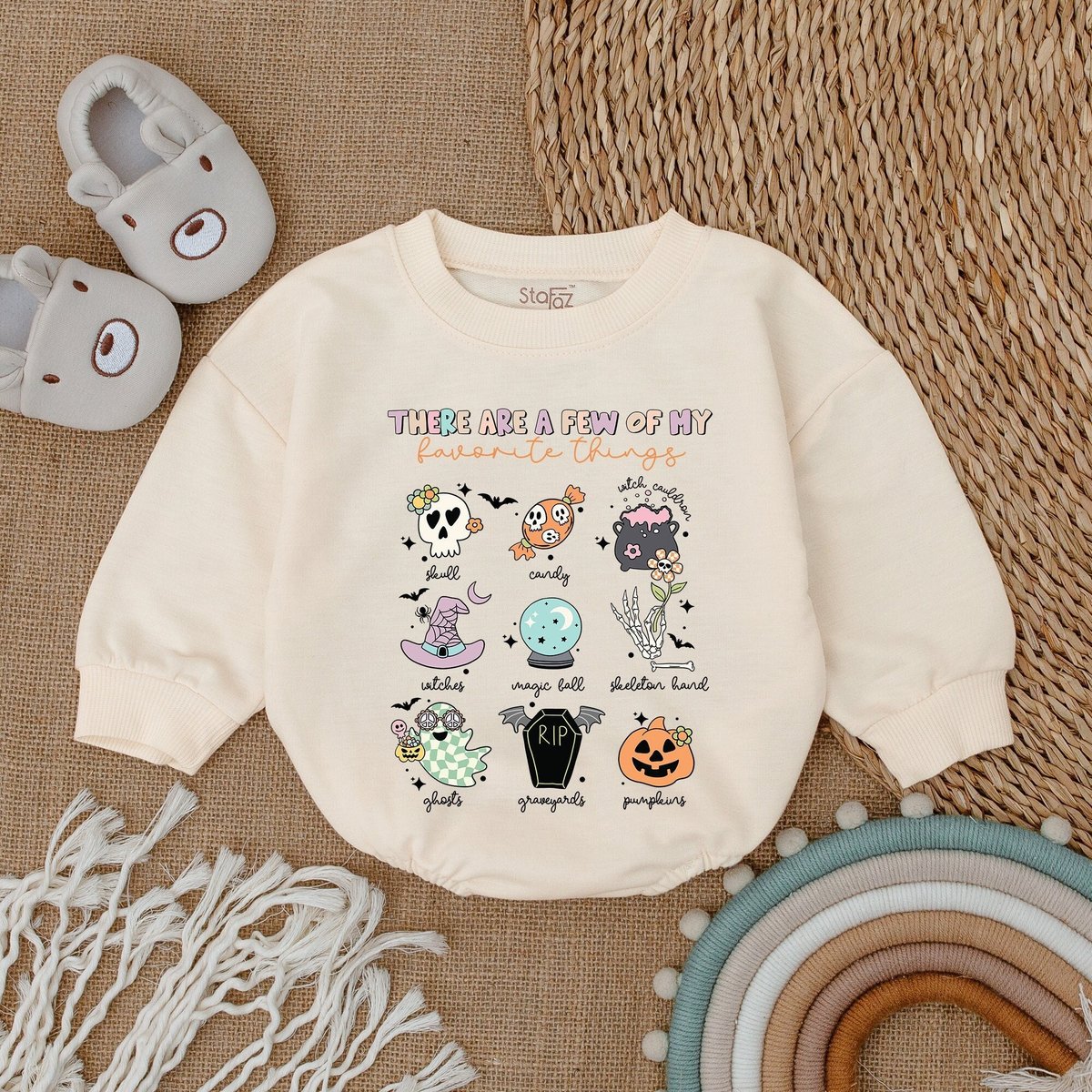 Spooky Season Romper These Are A Few Of My Favorite ThingsHalloween Newborn ClothesHalloween Baby Sh