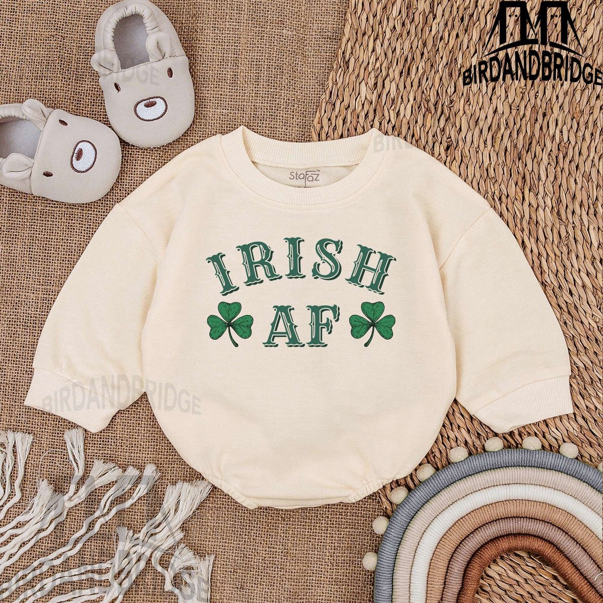 St Patrick's Day Bodysuit St Patrick's Day Baby Clothes Irish Baby Outfit Light Mauve Baby Romper