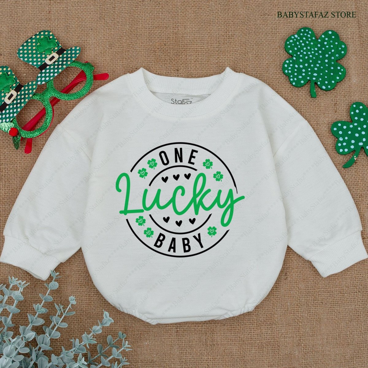 St Patricks Day Birthday Outfit Lucky One First Birthday Baby Clothes Lucky One Birthday Baby Romper 163