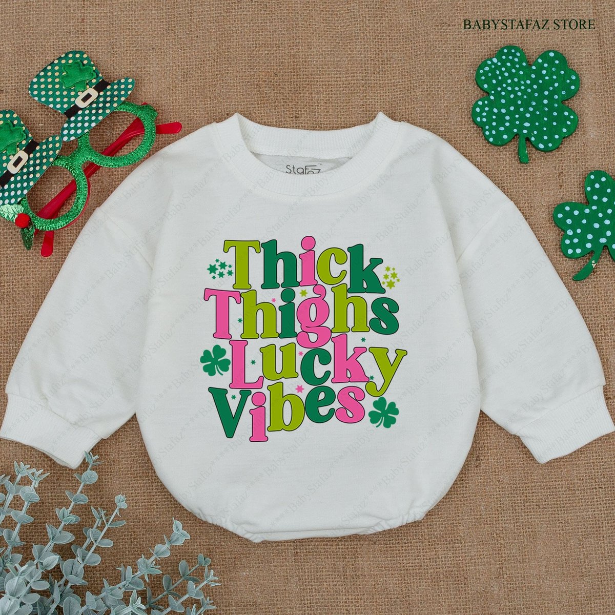 St.Patricks day baby Outfit Lucky vibes Baby Romper St Patricks day baby girl Bodysuit Shamrock Baby 164