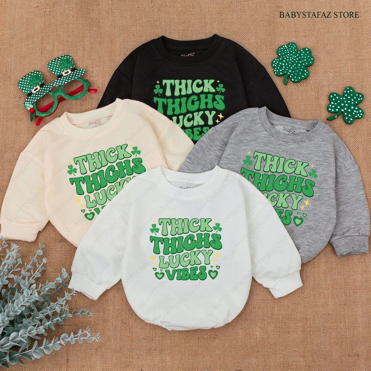 St.Patricks day baby Outfit Lucky vibes Baby Romper St Patricks day baby girl Bodysuit Shamrock Baby 165