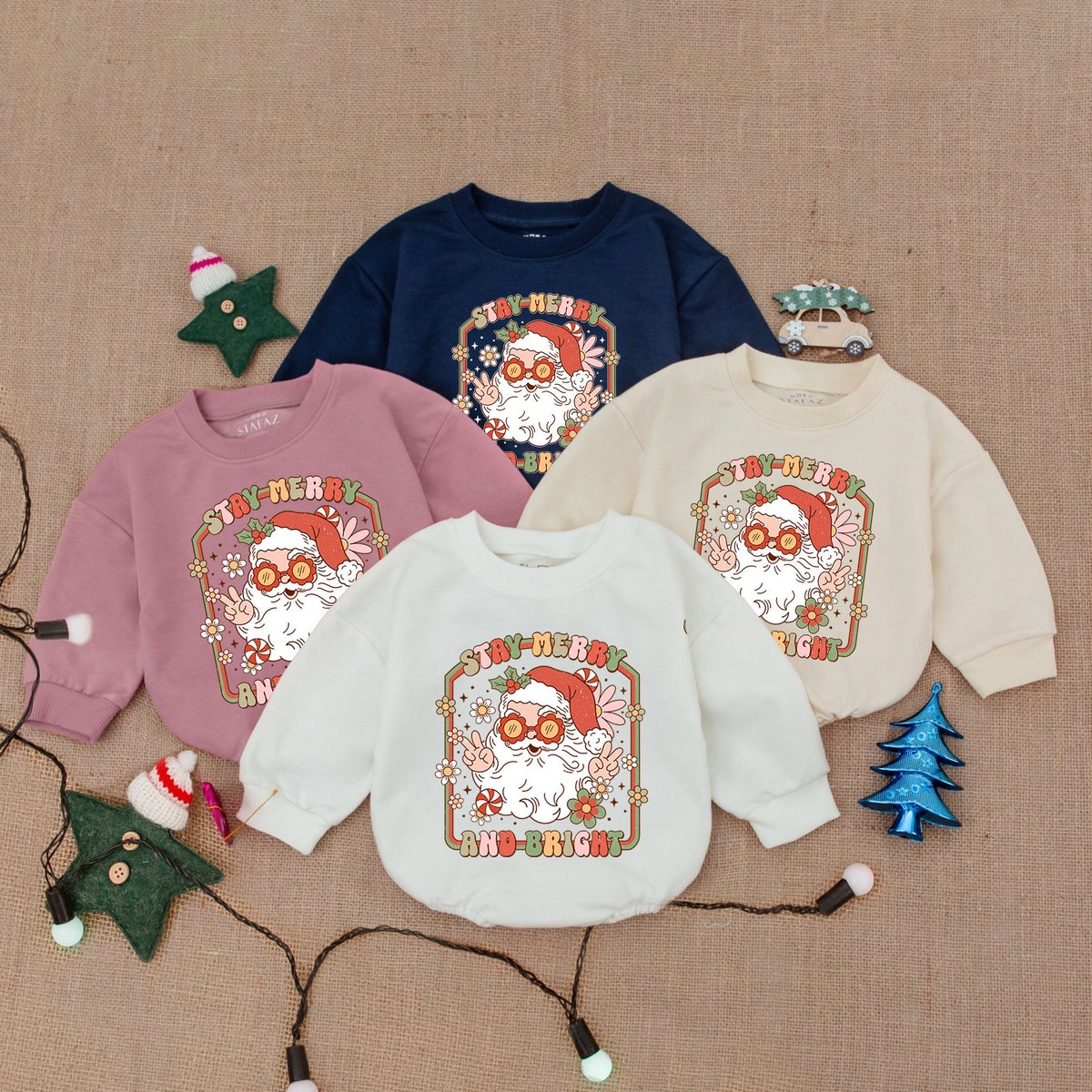 Stay Merry And Bright Santa Bubble Romper Baby Christmas Clothes Retro Christmas Baby Outfit Baby Bo 175