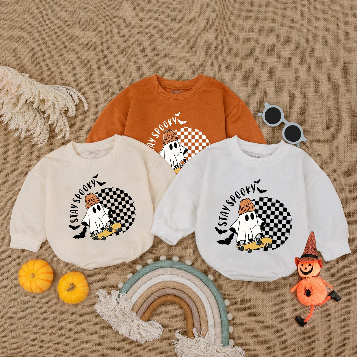 Stay Spooky Dude Halloween Ghost 1st Birthday Romper My First Halloween Outfit Bubble Romper Baby Sh 178