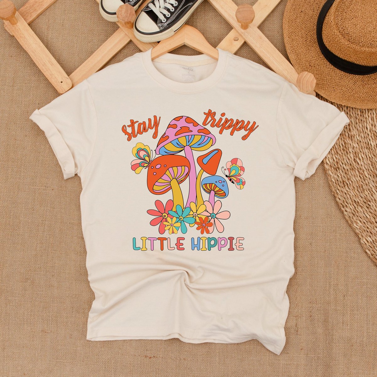 Stay Trippy Little Hippie Shirts Mushroom Tshirts Retro Hippie Nature Lover Boho Hippie Shirt Groovy