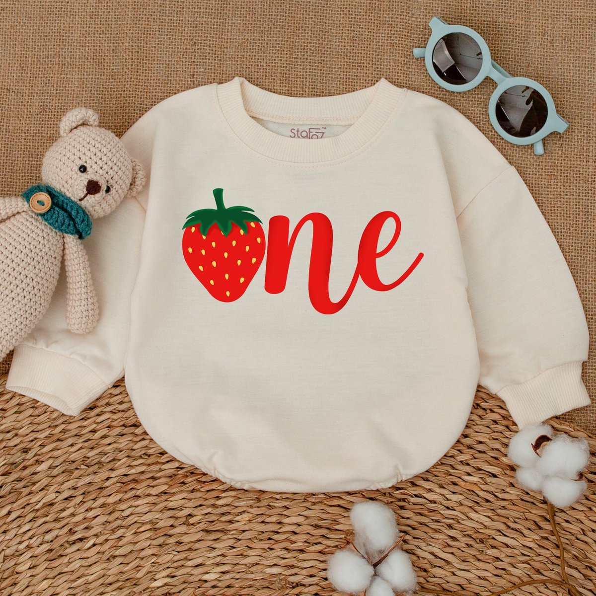 Strawberry 1st Birthday Romper Strawberry Sweet One Bodysuit Baby Girl Birthday Baby Birthday Outfit 170